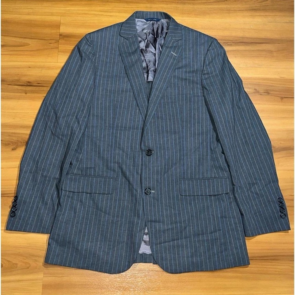 Brooks Brothers Fitzgerald Brooks Cool Gray Pinstripe Two Button Blazer Jacket